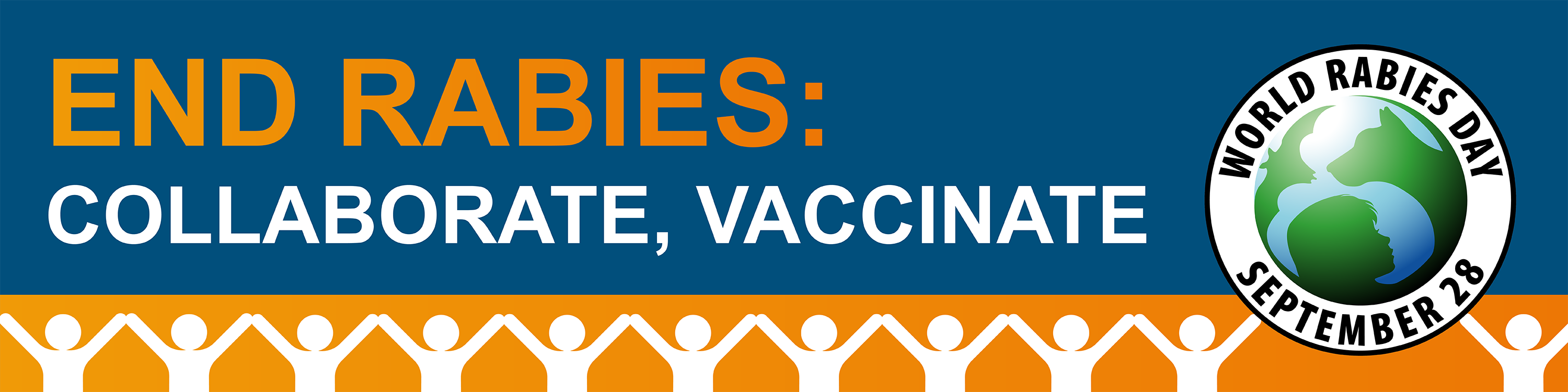 End Rabies: Collaborate, Vaccinate World Rabies Day 2020 themed banner