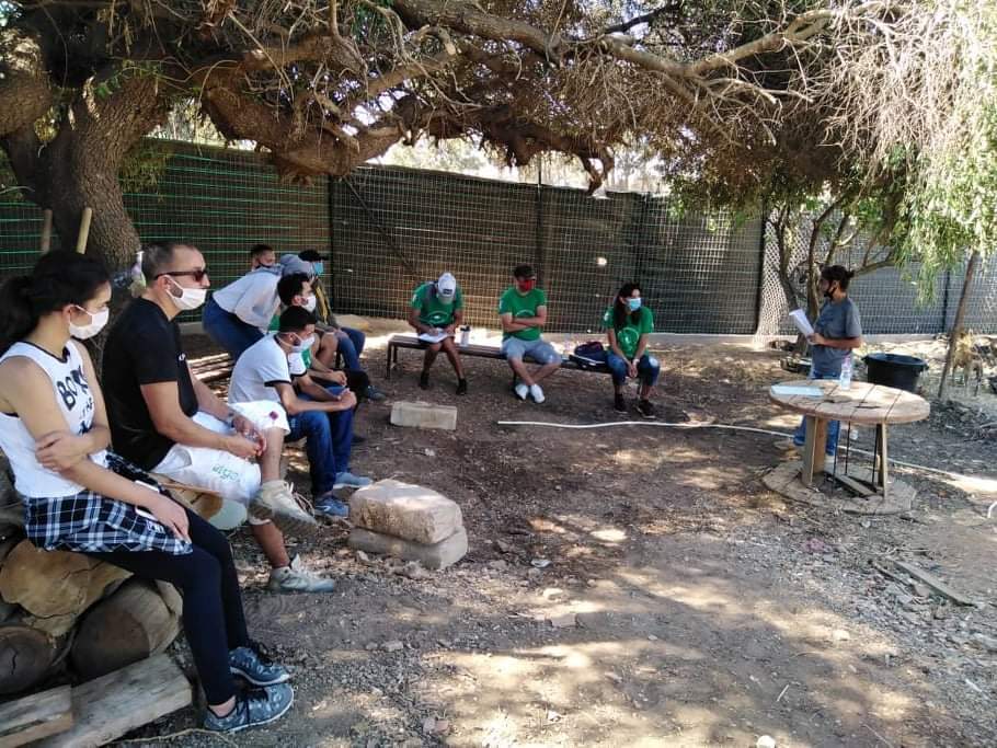 People listening at an offline GARC Education Platform (GEP) workshop teaching people in Algeria about rabies.