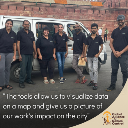 Neighborhood Woof vaccination campaign team using GARC tools