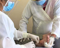 Rabies Saviors appeal, health workers provide PEP to rabies bite victim. 