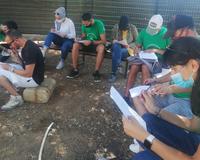 Students doing the assessment during an offline GARC Education Platform (GEP) workshop in Algeria