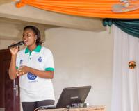 Dr Akanbi educating people about rabies after completing the GARC education platform. 