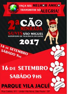 Folder da cãominhada de São Miguel Paulista - SP - 16 de setembro de 2016