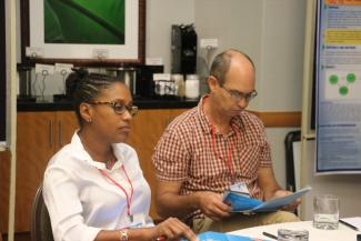 Prof. Christine Carrington (left) and Prof Christopher Oura (right) from the University of the West Indies (Trinidad) during workshop presentations