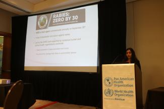 Dr. Janine Seetahal (Trinidad) talks about WRD during her presentation on the Rabies situation in the Caribbean