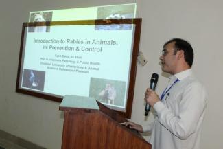 Dr. Syed Zahid Ali addressing the Seminar on Rabies Control