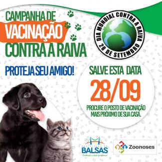 Dia D da vacinação contra raiva de cães e gatos