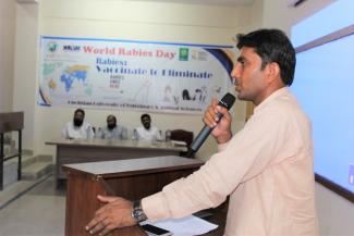 Dr. khalid Mehmood addressing the Seminar on Rabies Control