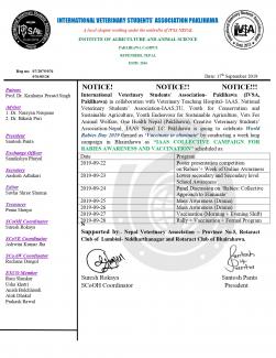 The photo uploaded is the official notice from letterhead of IVSA Paklihawa.