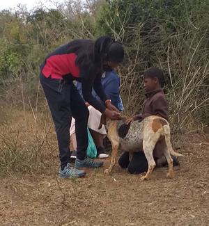 Dr Khan vaccinating in Inanda Valley