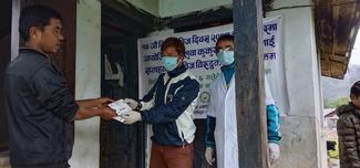 Distribution of first aid kids with some medicine and vitamins for dogs.