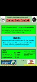 Flyer of Instagram Online Quiz Contest for Rabies Week 2020 