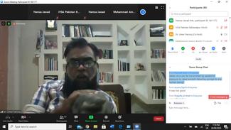 Dr. Umer Farooq while showing his cat in live webinar. 