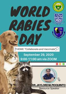 World Rabies Day Seminar - End Rabies Now: Collaborate and Vaccinate Hosted by Veterinary Student Government, Central Luzon State University