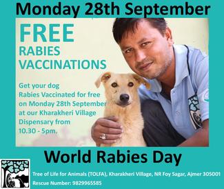 FREE Rabies Vaccinations for all dogs at TOLFA - World Rabies Day - Monday  28th September 2020 | Global Alliance for Rabies Control