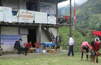 Vaccination booth in Taplejung district 