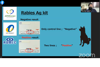 Presentation on the rapid rabies test kit by Dr. Timothy John Dizon of Research Institute for Tropical Medicine (JAPOHR)