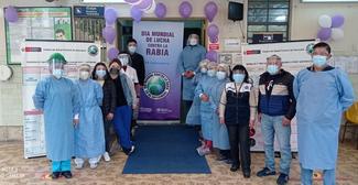 Personal de Salud del Centro de Control de Zoonosis participando en las actividades realizadas por el Día Mundial Contra la Rabia.