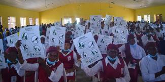 SENIOR SECONDARY SCHOOL STUDENTS WITH THE RABIES AWARENESS POSTERS AT THE WORLD RABIES DAY 2021 SYMPOSIUM