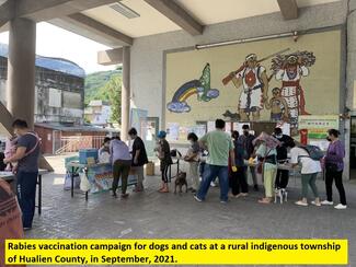 Rabies vaccination campaign for dogs and cats at a rural indigenous township of Hualien County in September, 2021. 