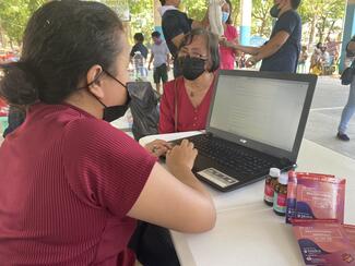 Sweet from City Vet doing interviews to the pet parent. The team adapted a questionnaire on Knowledge, attitudes, and practices towards rabies control and prevention among the residents of Brgy. iponan of cagayan de oro city