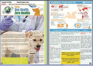 Banner depicting catching  information for the World Rabies Day. The other picture is a literature (handbills) on Rabies events for world rabies day 