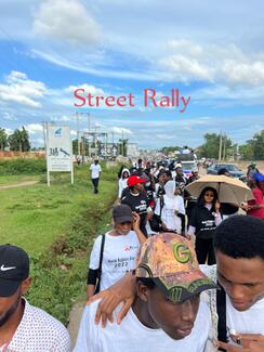 The street rally ongoing