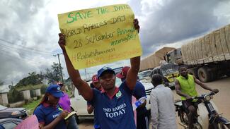 Member of Nigerian Veterinary Medical Association during Rabies Awareness Road WaRabies Aw