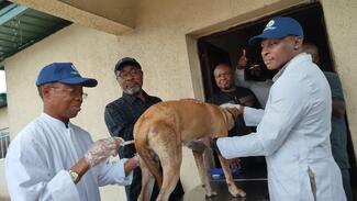 Flag off of Free Antirabies Vaccination by DR Iroh Gab AnosiIke the Imo State Director of Veterinary Services (DVS)