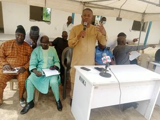 Public Lecture by Dr. Daniel Atijwun, Consultant Public from Ministry of Health Taraba State delivering lecture on Clinical Aspect of Rabies in Human being