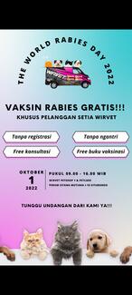 Vaksinasi rabies gratis untuk pelanggan setia WIRVET petshop and petcare