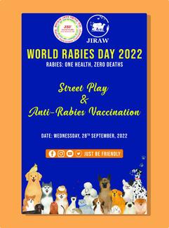 flyer for street play and free anti-rabies vaccination on World Rabies Day