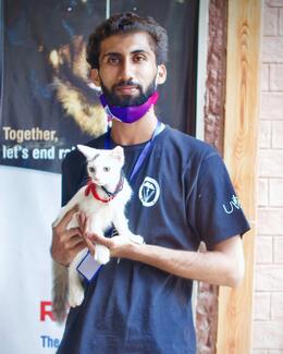 Our team member loving this Cute Cat after its Vaccination