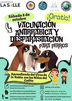 Afiche jornada antirrábica canina y jornada educativa con los niños del Codito
