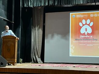 Dr Iqbal Pandit , Professor Community Medicine Government Medical College Srinagar Speaking to audiances