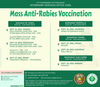 Schedule of Mass Vaccination