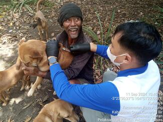 rabies vaccination for hunting dog in OKI district