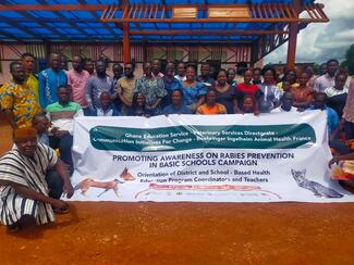 School teachers at rabies prevention training of trainers workshop at Tain District, Bono region, Ghana.