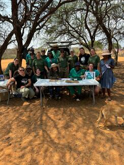 Photo taken at one of the several spots we stopped - included all the people who helped us organise, record, educate, hold animals, hand out pet food and of course vaccinate against rabies!