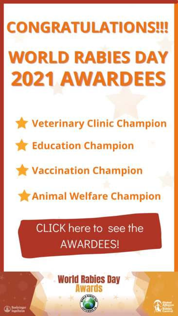 Awardees for the World Rabies Day 2021 Awards 