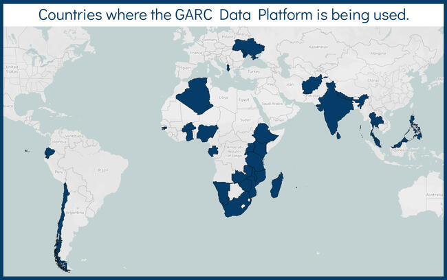 GARC Data Platform user map December 2024