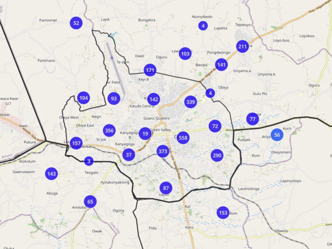The Big Fix Uganda vaccination map using GARC surveillance tools
