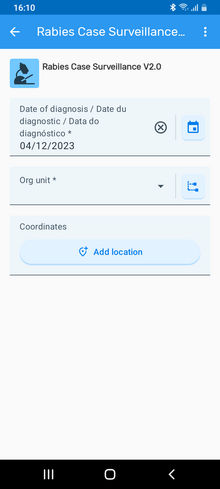 GARC Mobile phone app screenshot