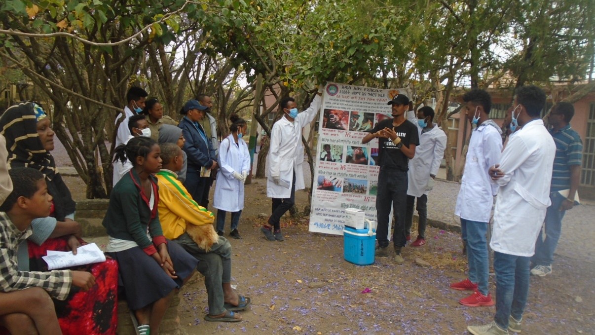 Yimesgan educates communities in Ethiopia about rabies. 